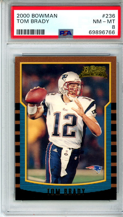 PSA 8 NM-MT Tom Brady 2000 Bowman #236