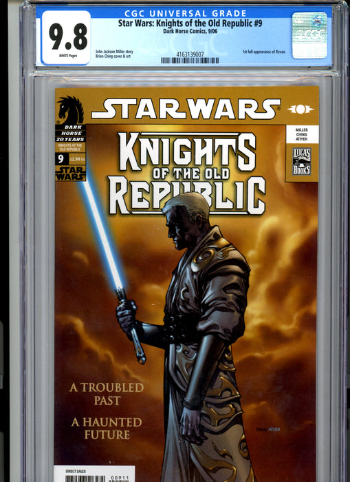 CGC 9.8 Star Wars: Knights of the Old Republic #9 1st full Revan