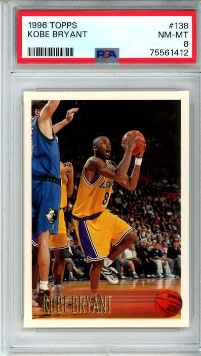 PSA 8 NM-MT Kobe Bryant 1996 Topps #138