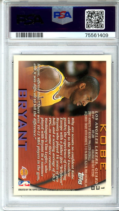 PSA 8 NM-MT Kobe Bryant 1996 Topps #138