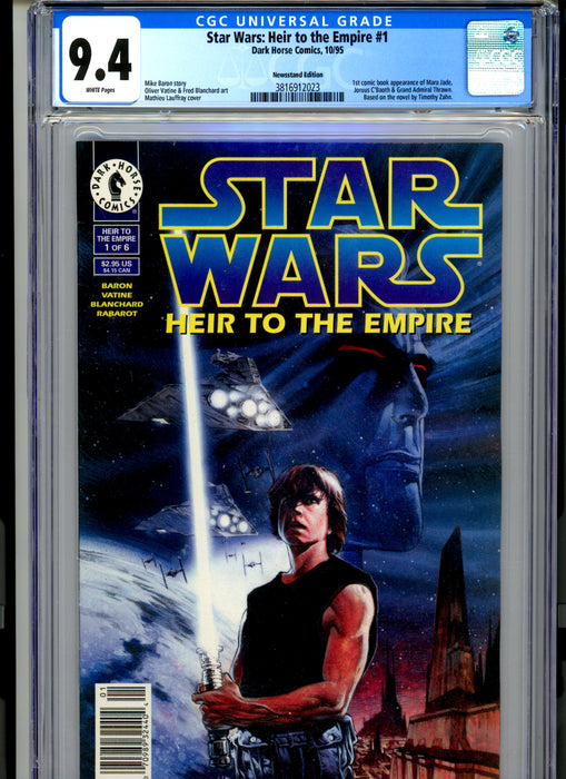 CGC 9.4 Star Wars: Heir to the Empire #1 Newsstand 1st Mara Jade in Comics