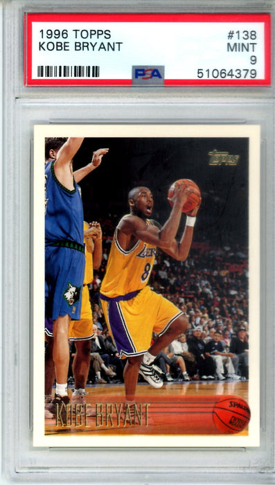 PSA 9 MINT Kobe Bryant 1996 Topps #138
