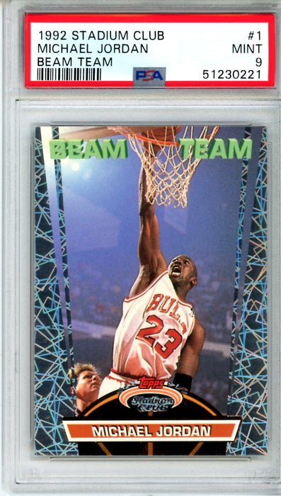 PSA 9 MINT Michael Jordan 1992 Stadium Club #1 Beam Team