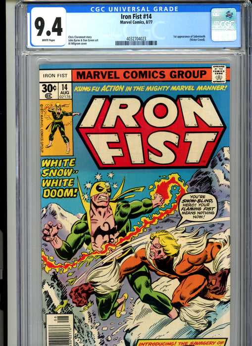 CGC 9.4 Iron Fist #14 1st Appearance of Sabretooth (Victor Creed)