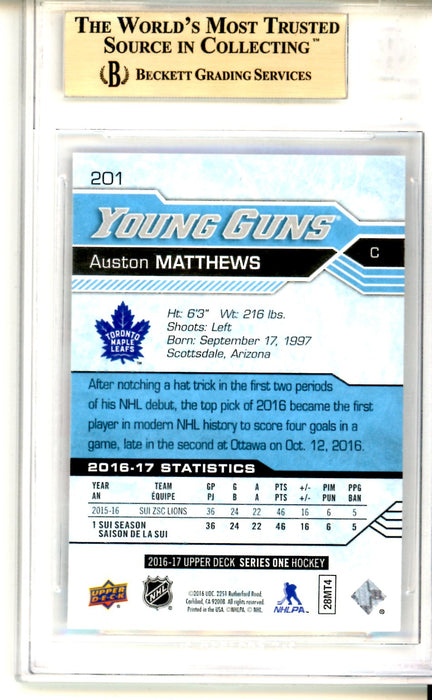 BGS 9.5 GEM MINT Auston Matthews Young Guns 2016-17 Upper Deck #201