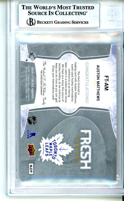 BGS 9 MINT Auston Matthews 2016-17 Upper Deck ICE Fresh Threads #FTAM