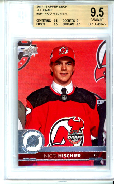 BGS 9.5 GEM MINT Nico Hischier 2017-18 Upper Deck NHL Draft #SP1