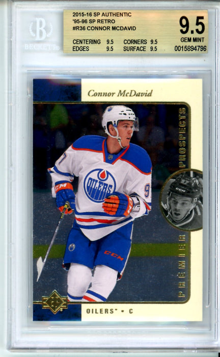 BGS 9.5 GEM MINT Connor McDavid 2015-16 SP Authentic '95-96 SP Retro #R36