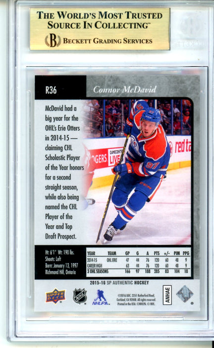 BGS 9.5 GEM MINT Connor McDavid 2015-16 SP Authentic '95-96 SP Retro #R36