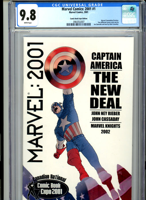 CGC 9.8 Marvel Comics: 2001 #1 Comic Book Expo Edition