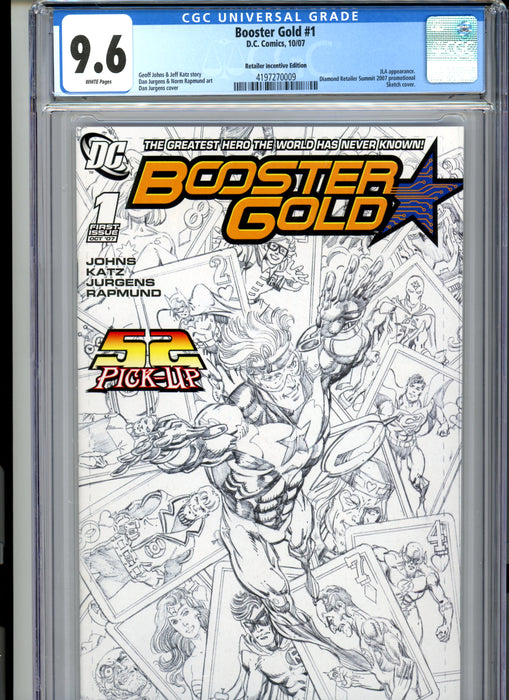 CGC 9.6 Booster Gold #1 Diamond Retailer Incentive Edition Sketch Cover