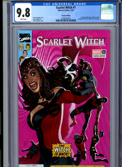 CGC 9.8 Scarlet Witch #1 Variant 1st Comic Book app of Darcy Lewis