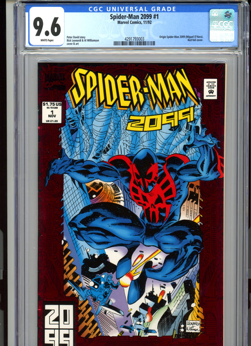 CGC 9.6 Spider-Man 2099 #1 Origin Spider-Man 2099 Miguel O'hara Red Foil Cover