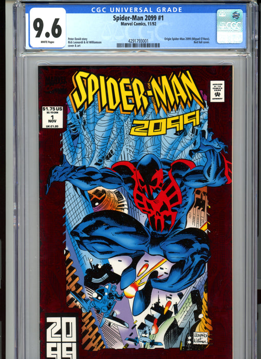 CGC 9.6 Spider-Man 2099 #1 Origin Spider-Man 2099 Miguel O'hara Red Foil Cover