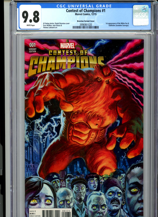CGC 9.8 Contest of Champions #1 Brereton Variant 1st appearance of White Fox & Guillotine