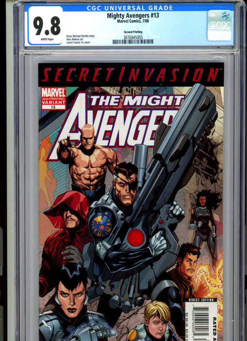 CGC 9.8 Mighty Avengers #13 Second Printing Variant