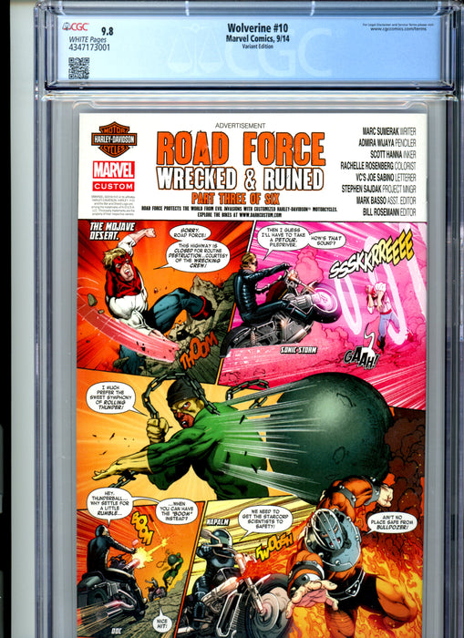 CGC 9.8 Wolverine #10 Variant Edition