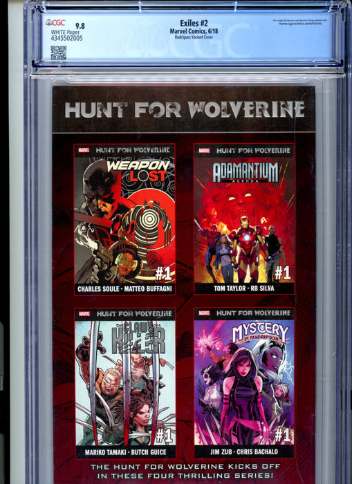 CGC 9.8 Exiles #2 Rodrigues Variant