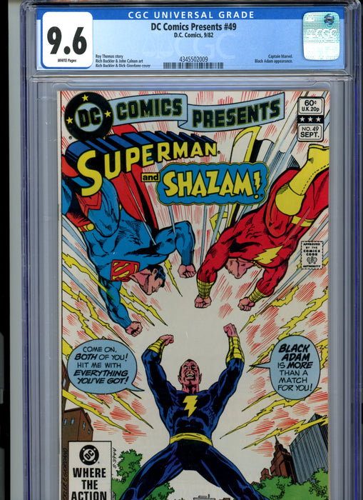 CGC 9.6 DC Comics Presents #49 Captain Marvel. Black Adam Appearance