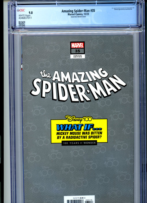 CGC 9.8 Amazing Spider-Man #35 Sciarrone Sketch Cover Disney 100 Variant