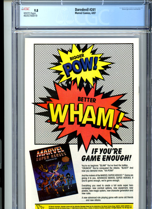 CGC 9.8 Daredevil #241