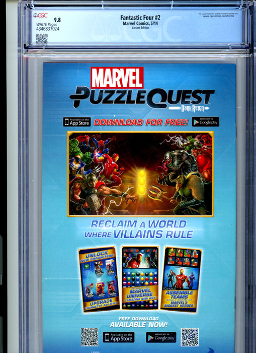 CGC 9.8 Fantastic Four #2 Adams Variant
