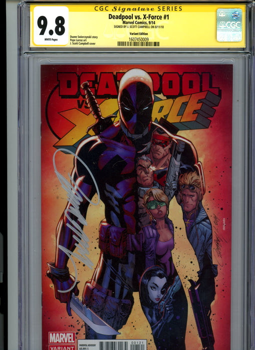 CGC 9.8 Signature Series Deadpool vs. X-Force #1 Campbell Variant