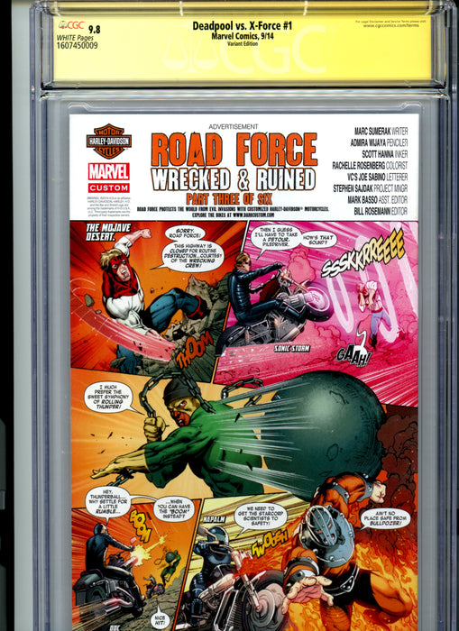 CGC 9.8 Signature Series Deadpool vs. X-Force #1 Campbell Variant
