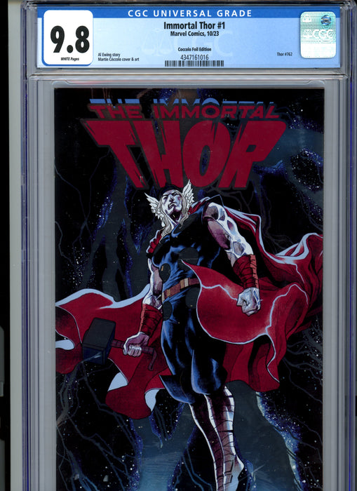 CGC 9.8 Immortal Thor #1 Coccolo Foil Variant