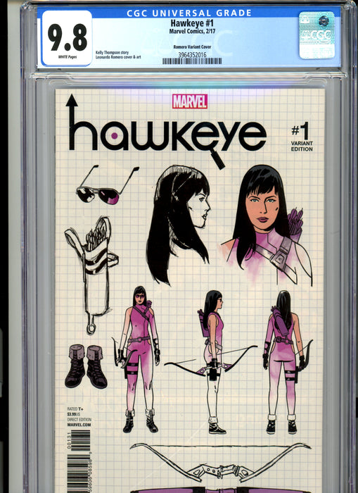 CGC 9.8 Hawkeye #1 Romero design Variant Cover