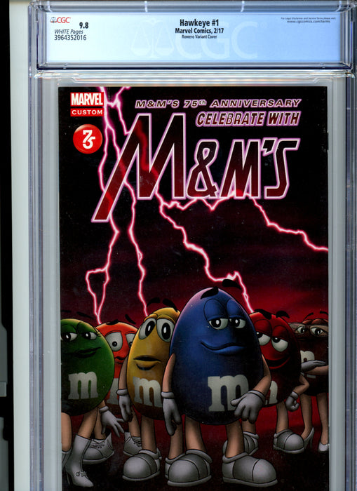 CGC 9.8 Hawkeye #1 Romero design Variant Cover