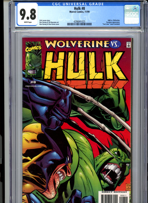 CGC 9.8 Hulk #8 "Fast Lane" Insert Included