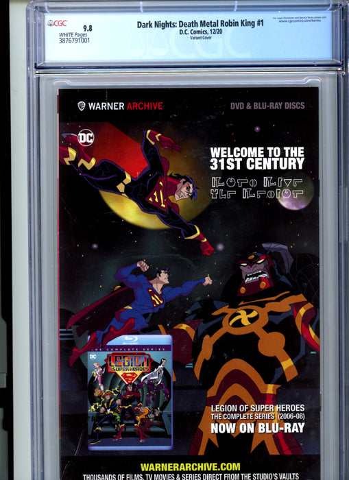 CGC 9.8 Dark Night: Death Metal Robin King #1 Variant Cover