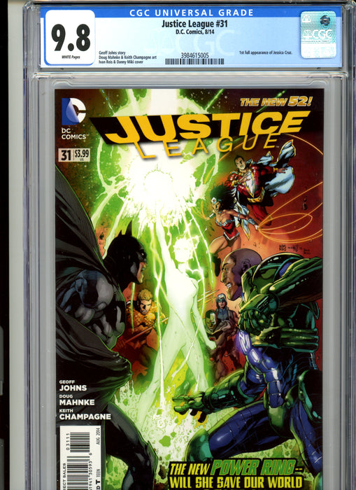 CGC 9.8 Justice League #31 1st full Appearance Jessica Cruz