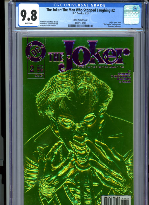 CGC 9.8 The Joker: The Man Who Stopped Laughing #2 Jones 90s Rewind Foil Embossed Variant