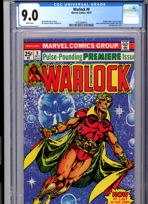 CGC 9.0 Warlock #9 Marvel Premiere - New costume. 1st issue since 1973