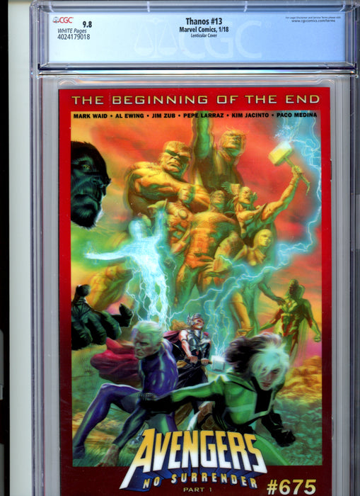 CGC 9.8 Thanos #13 Lenticular Variant 1st app of Cosmic Ghost Rider