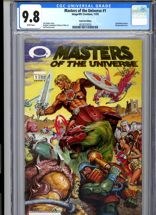CGC 9.8 Masters of the Universe #1 Gold Foil Edition. Invincible Preview