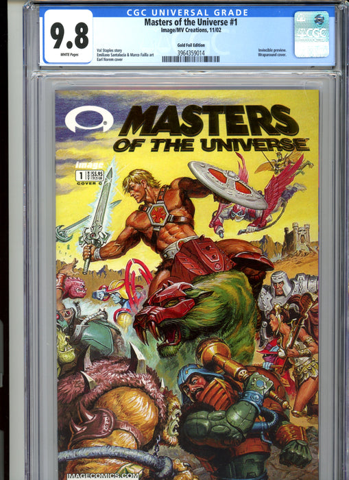 CGC 9.8 Masters of the Universe #1 Gold Foil Edition. Invincible Preview