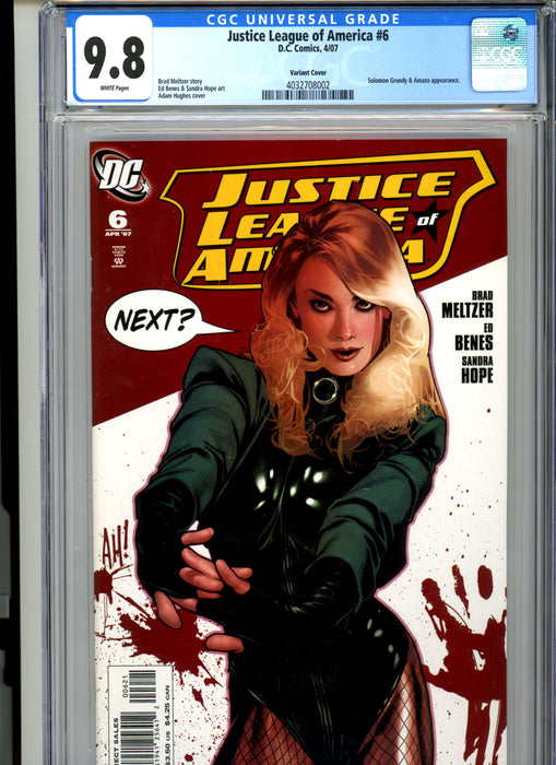 CGC 9.8 Justice League of America #6 Hughes Variant Cover