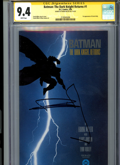 CGC 9.4 Signature Series Batman: The Dark Knight Returns #1 Signed Miller 1st Appearance Carrie Kelly