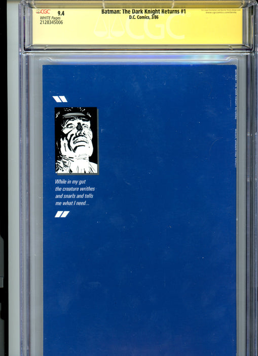 CGC 9.4 Signature Series Batman: The Dark Knight Returns #1 Signed Miller 1st Appearance Carrie Kelly