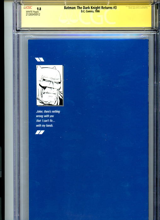 CGC 9.8 Signature Series Batman: The Dark Knight Returns #3 Signed Miller Death of Joker