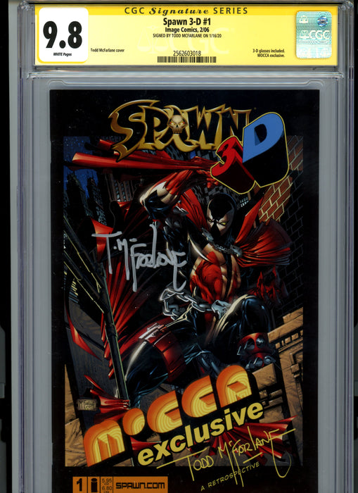 CGC 9.8 Signature Series Spawn 3-D #1 signed McFarlane 3-D Glasses Included MOCCA Exclusive