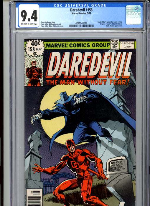 CGC 9.4 Daredevil #158 Frank Miller, Origin & Death of Death-Stalker