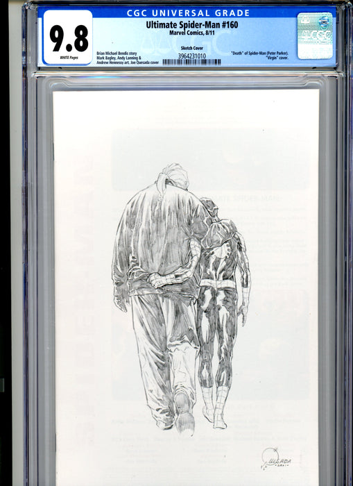 CGC 9.8 Ultimate Spider-Man #160 Sketch Virgin Cover Dead of Spider-Man