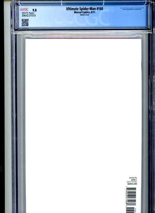 CGC 9.8 Ultimate Spider-Man #160 Sketch Virgin Cover Dead of Spider-Man