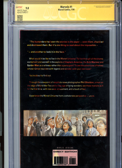 CGC 9.8 Signature Series Marvels #1-4 Set Signed by Alex Ross
