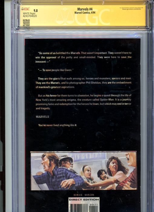 CGC 9.8 Signature Series Marvels #1-4 Set Signed by Alex Ross