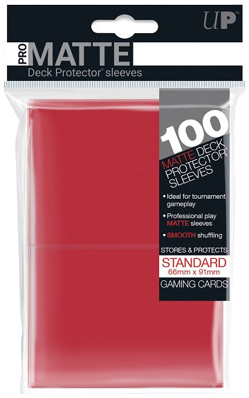 Ultra Pro 100 Deck Protector Matte Standard Size Red